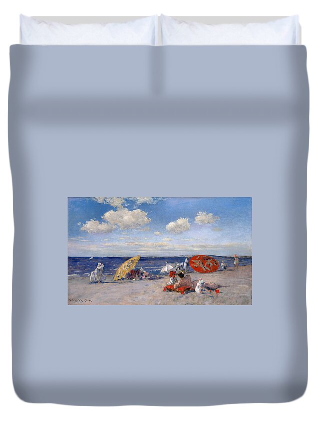 William Merritt Chase Duvet Cover featuring the photograph At the Seaside 1892 by William Merritt Chase