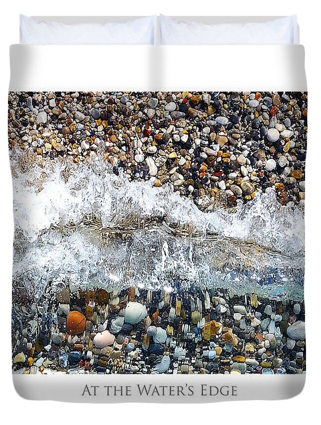 Bubbles Duvet Cover featuring the digital art At the Waters Edge by Julian Perry