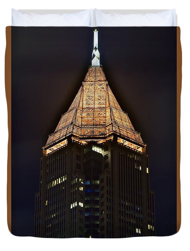 Atlanta Duvet Cover featuring the photograph Atlanta Skyscraper by Frozen in Time Fine Art Photography