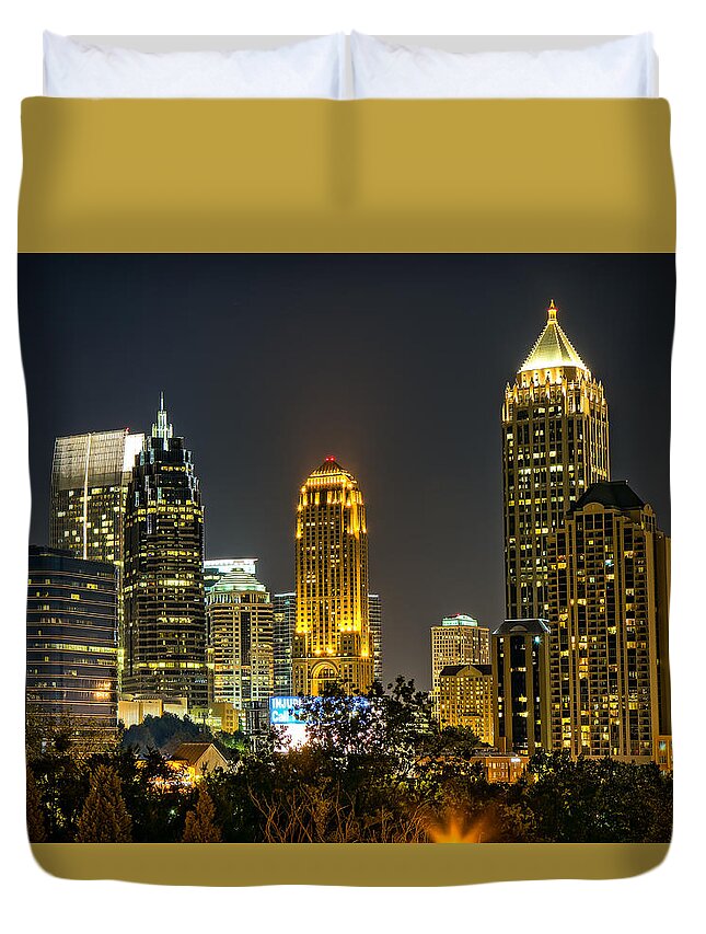 Atlanta Duvet Cover featuring the photograph Atlanta Skyscrapers by Anna Rumiantseva
