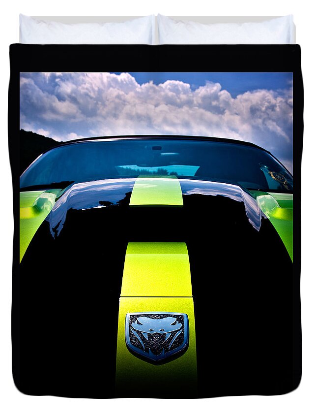 Dodge Duvet Cover featuring the photograph Attack of the Viper by Scott Wyatt