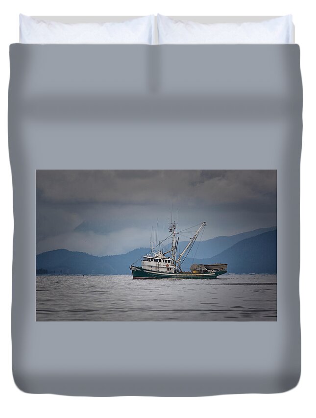 Attu Duvet Cover featuring the photograph Attu Off Madrona by Randy Hall