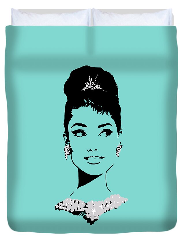 Audrey In Tiffany Blue Duvet Cover For Sale By Rene Flores