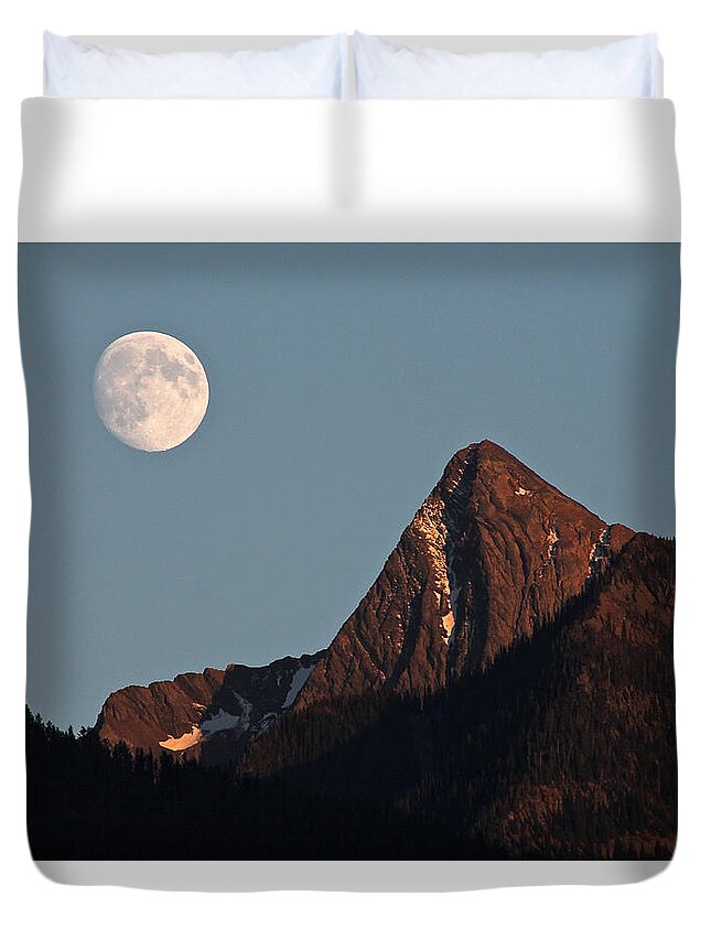 Loki Duvet Cover featuring the photograph August Moon Over Loki by Cathie Douglas