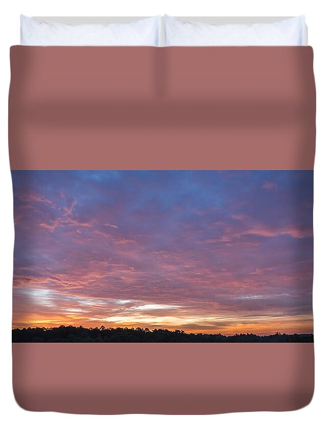 August Duvet Cover featuring the photograph August Morning Sky by Holden The Moment