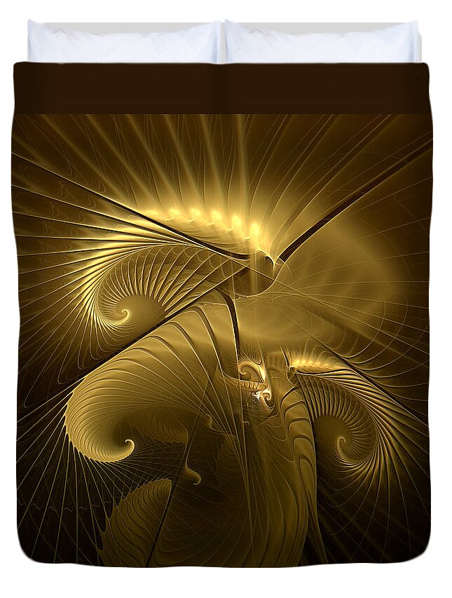 Abstract Duvet Cover featuring the digital art Aureate-1 by Casey Kotas