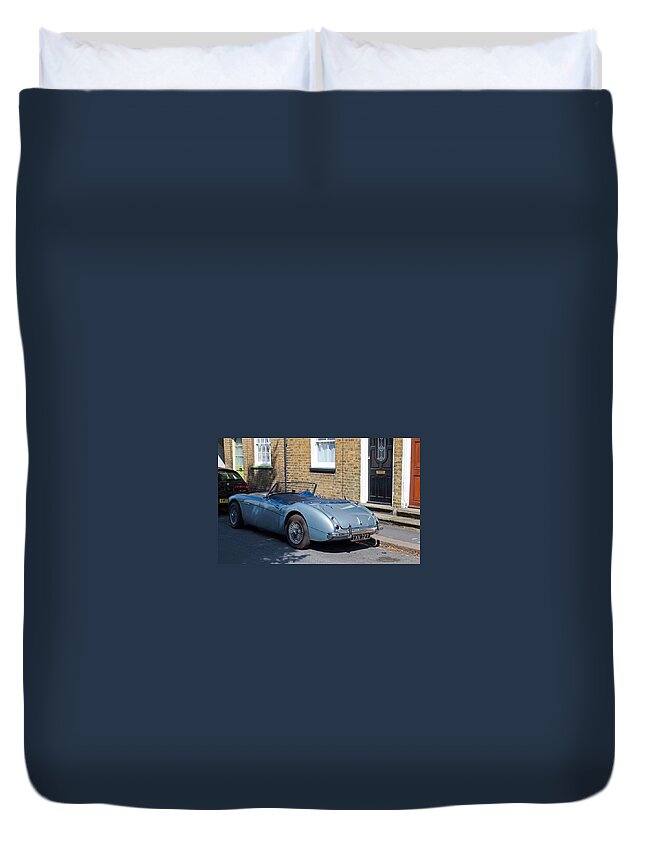 Austin Healey 100 Duvet Cover featuring the digital art Austin Healey 100 by Maye Loeser