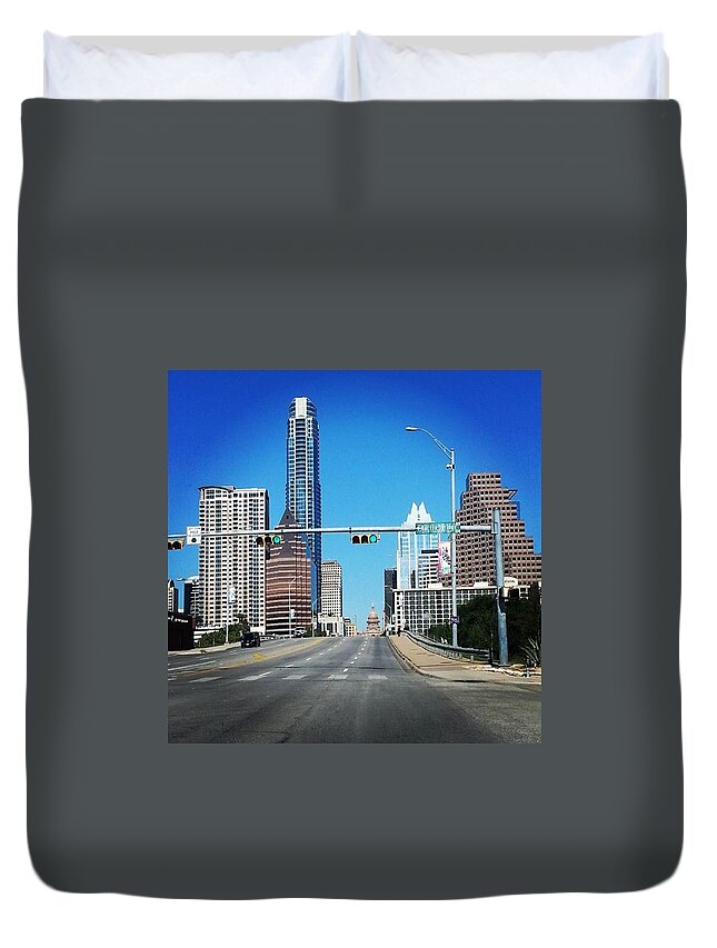 Austin Duvet Cover featuring the photograph Downtown Austin, TX by Katie Charlton