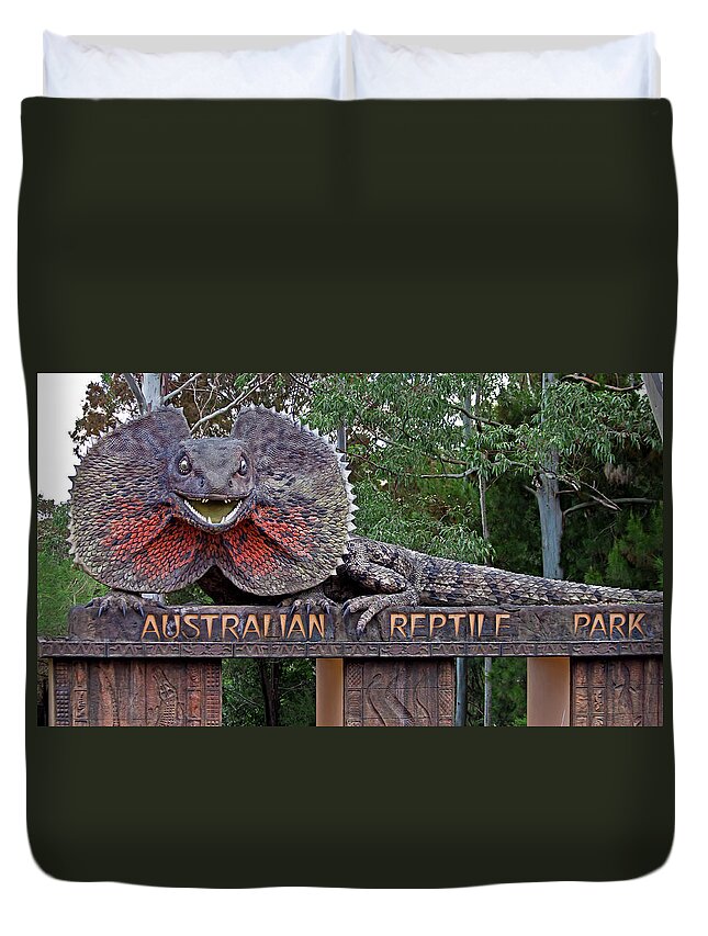 Australian Reptile Park Duvet Cover featuring the photograph Australian Reptile Park by Miroslava Jurcik