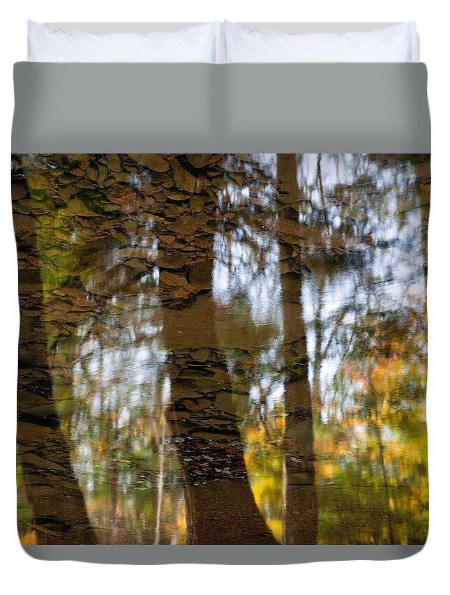 Reflection Duvet Cover featuring the photograph Autumn Abstract by Denise Bush