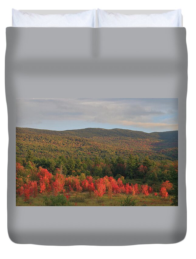 Autumn Duvet Cover featuring the photograph Autumn Begins around Mount Monadnock by John Burk