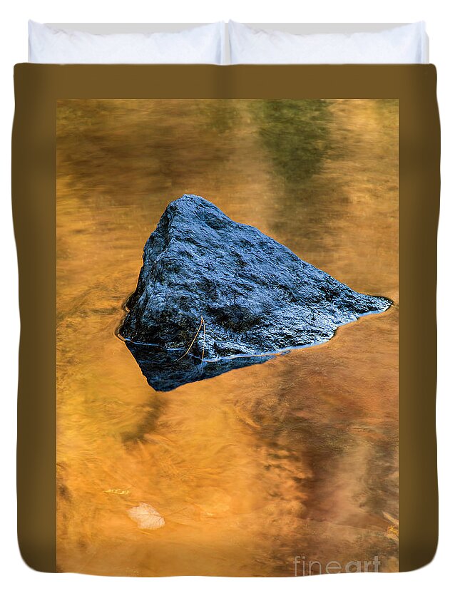 Reflection Duvet Cover featuring the photograph Autumn Color on Little River - D009990 by Daniel Dempster