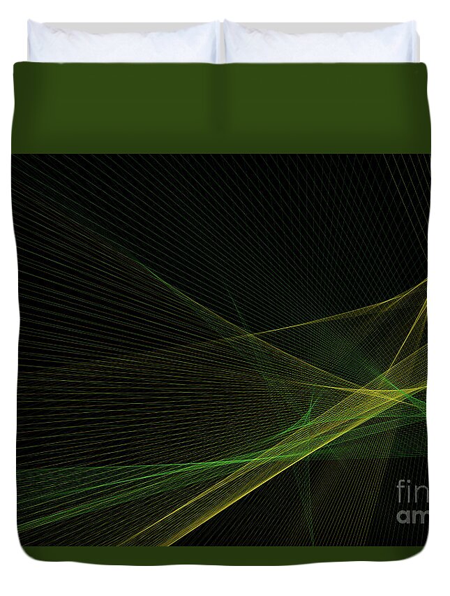 Abstract Duvet Cover featuring the digital art Autumn Computer Graphic Line Pattern by Frank Ramspott