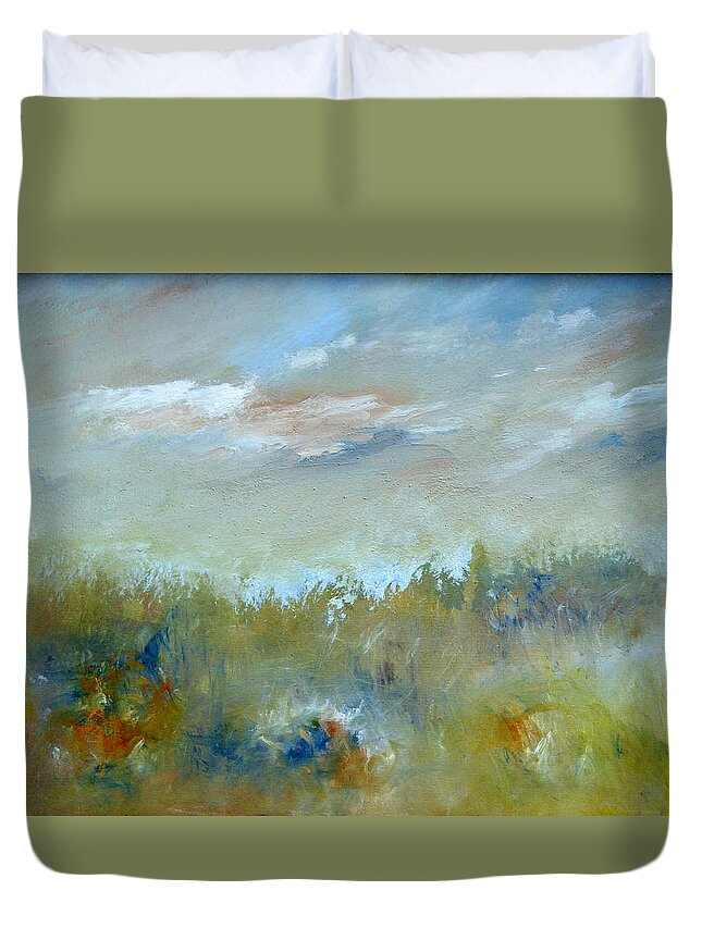 Autumn Dawn Duvet Cover featuring the painting Autumn Dawn by Joel Zimmerman