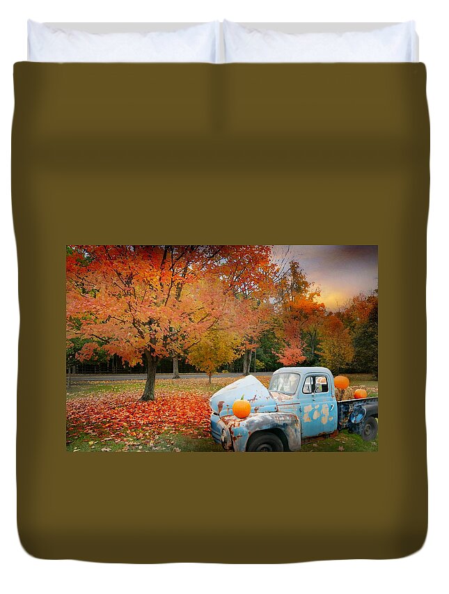 Autumn Delivery Duvet Cover featuring the photograph Autumn Delivery by Diana Angstadt