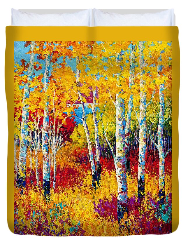 Trees Duvet Cover featuring the painting Autumn Dreams by Marion Rose