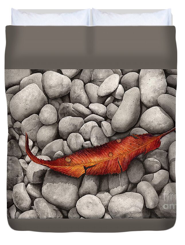 Paintings Duvet Cover featuring the painting Autumn Epilogue by Hailey E Herrera
