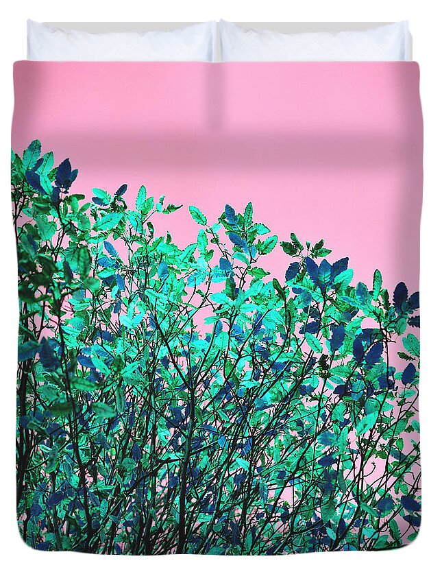 Nature Duvet Cover featuring the photograph Autumn Flames - Pink by Rebecca Harman