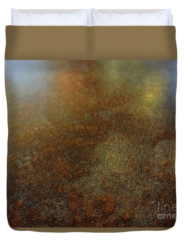 Autumn Duvet Cover featuring the painting Autumn Haze by Fred Wilson