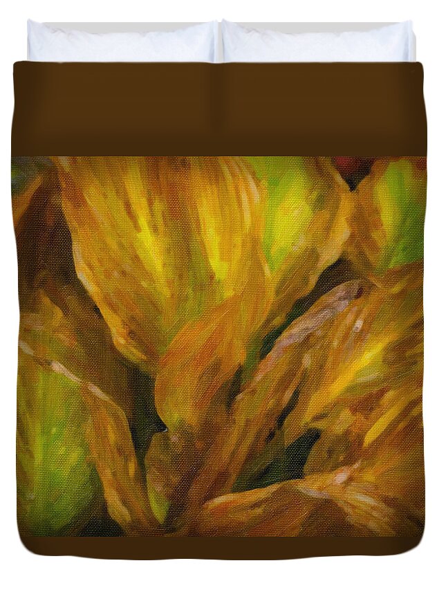 Cone Flowers Duvet Cover featuring the photograph Autumn Hostas by Tom Singleton