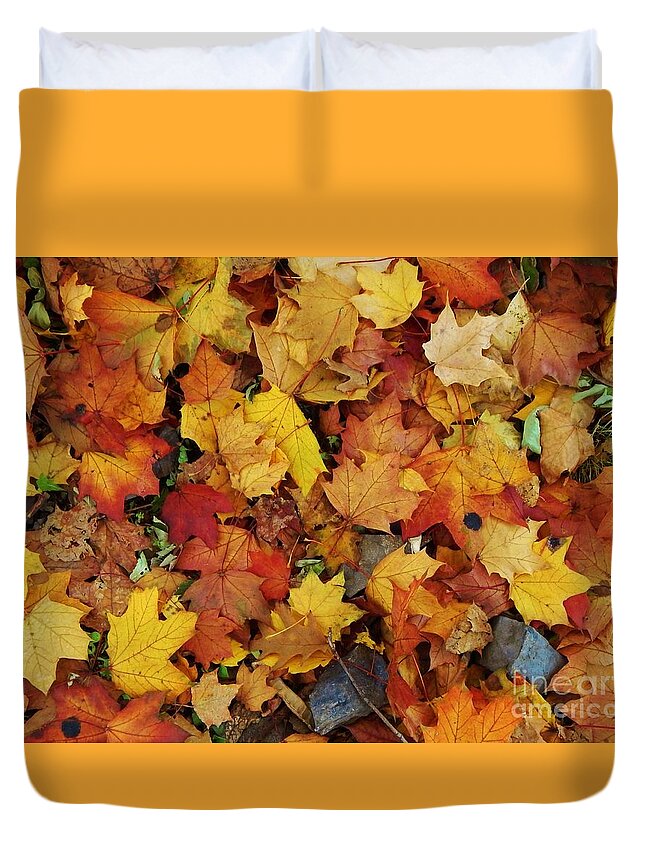 Leaves Duvet Cover featuring the photograph Autumn in Canada by Reb Frost
