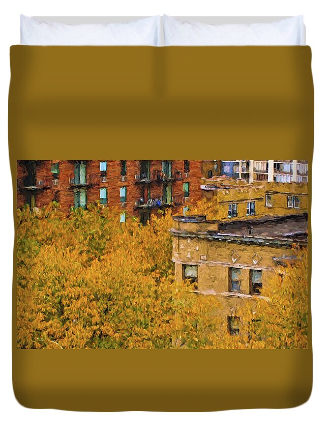 Chicago Duvet Cover featuring the photograph Autumn in Chicago by Ginger Wakem