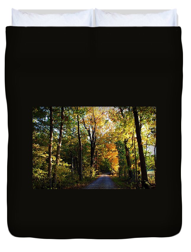 Trees Duvet Cover featuring the photograph Autumn in Missouri by Cricket Hackmann