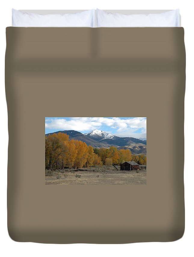 Autumn Duvet Cover featuring the photograph Autumn in Montana's Madison Valley by Bruce Gourley
