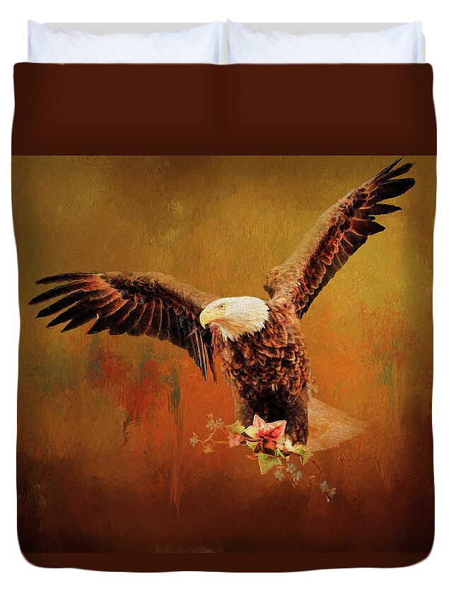 Autumn Duvet Cover featuring the digital art Autumn Is Coming by Theresa Campbell