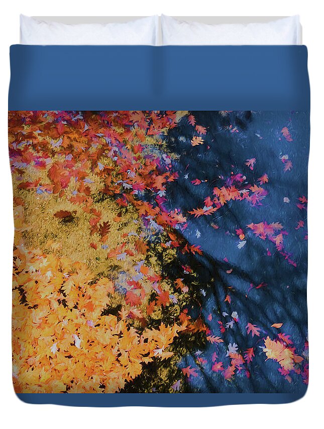 Spofford Lake New Hampshire Duvet Cover featuring the photograph Autumn Lake Pallette by Tom Singleton