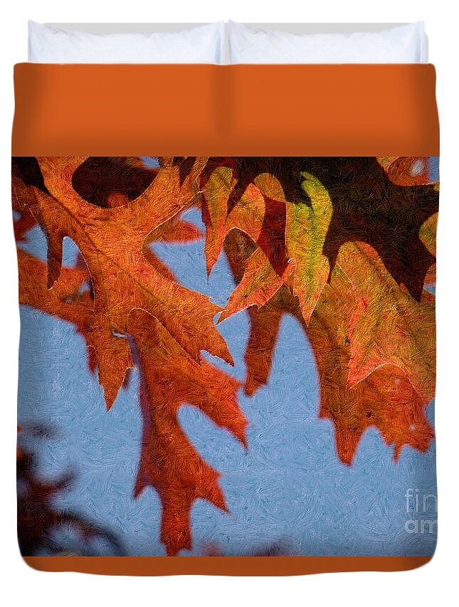 Autumn Duvet Cover featuring the photograph Autumn Leaves 6 by Jean Bernard Roussilhe