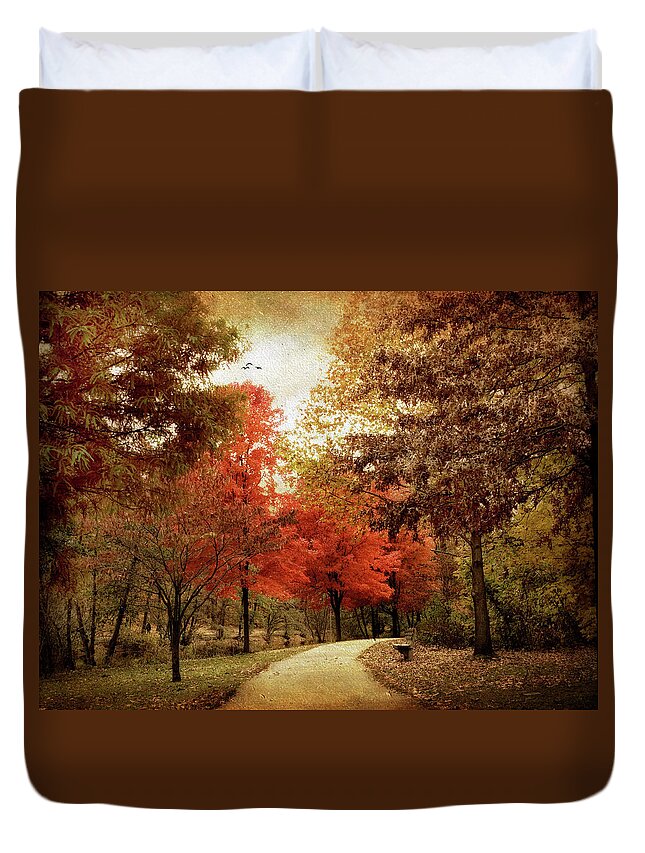 Autumn Duvet Cover featuring the photograph Autumn Maples by Jessica Jenney