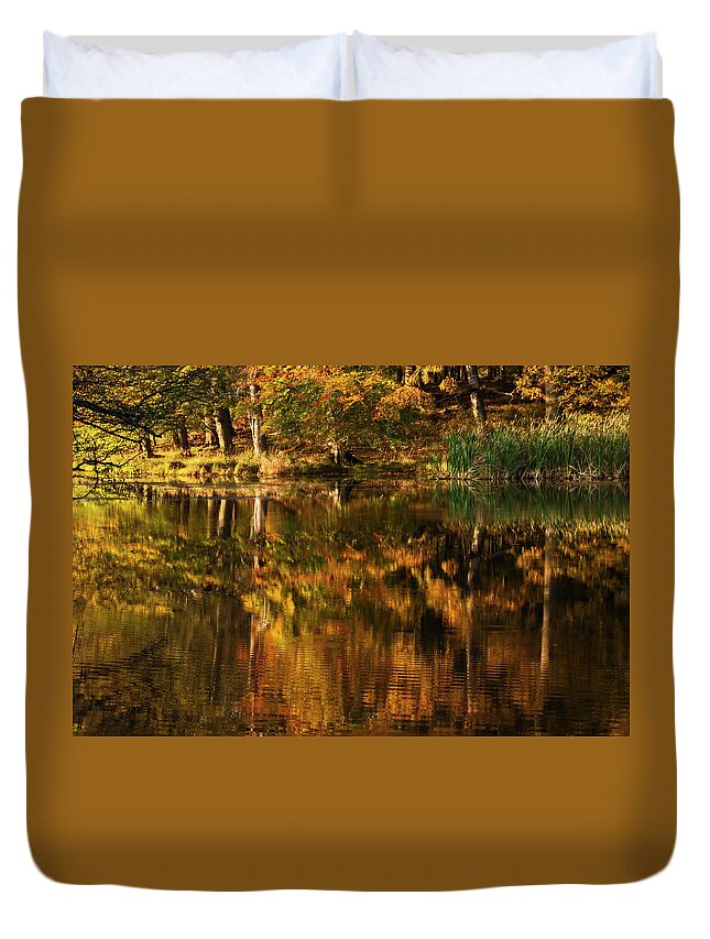 Autumn Duvet Cover featuring the photograph Autumn Reflections - 365-191 by Inge Riis McDonald