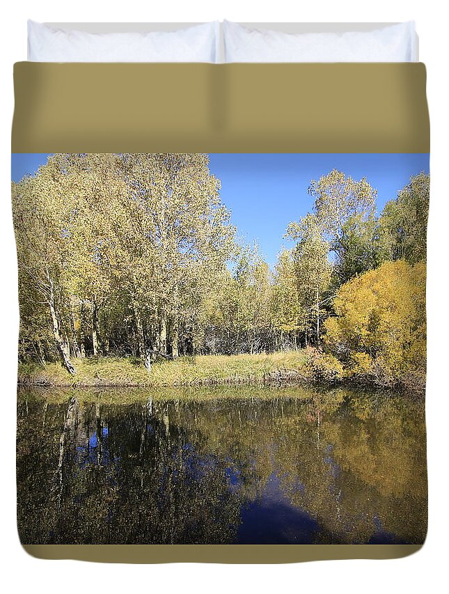 Mono County Duvet Cover featuring the photograph Autumn Rush Creek by Sean Sarsfield