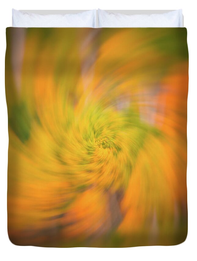 Fall Duvet Cover featuring the photograph Autumn Spin by Darren White