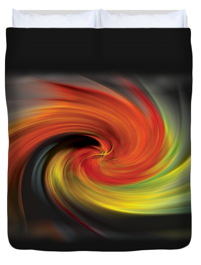 Abstract Duvet Cover featuring the photograph Autumn Swirl by Debra and Dave Vanderlaan