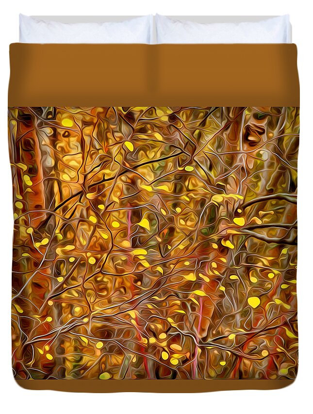 Abstract Duvet Cover featuring the photograph Autumn Tangle by Theresa Tahara