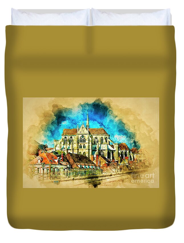 Auxerre Duvet Cover featuring the photograph Auxerre France by Jack Torcello