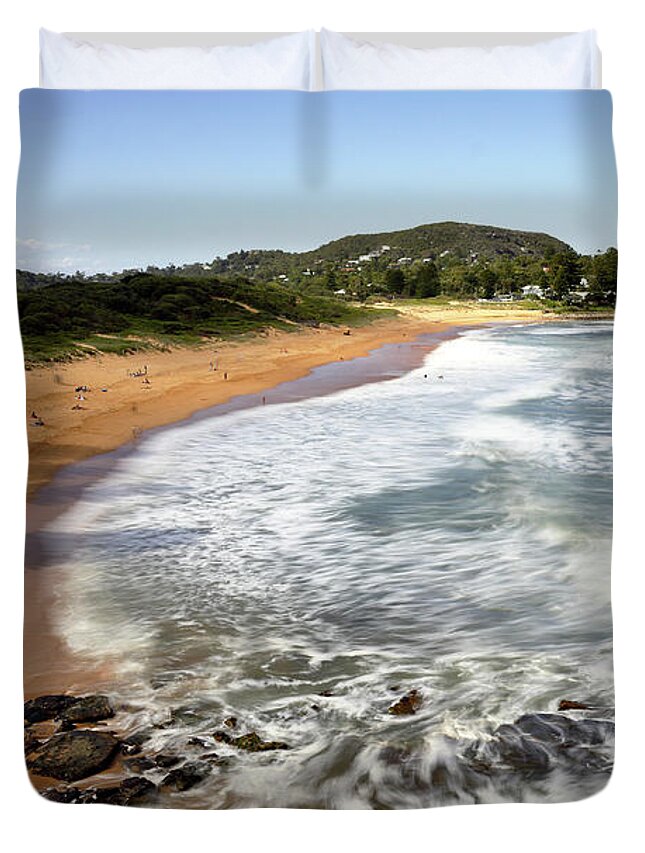 Avalon Duvet Cover featuring the photograph Avalon Beach by Nicholas Blackwell