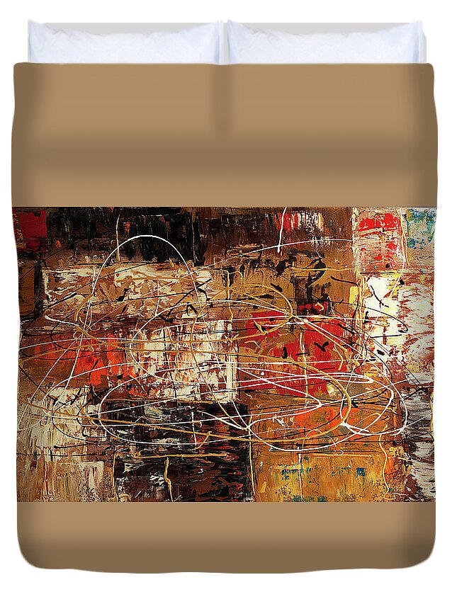 Abstract Art Duvet Cover featuring the painting Avant Garde by Carmen Guedez
