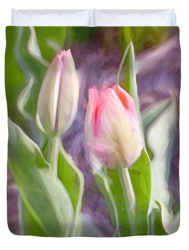 Tulips Duvet Cover featuring the photograph Awaiting Opening Day by Kerri Farley