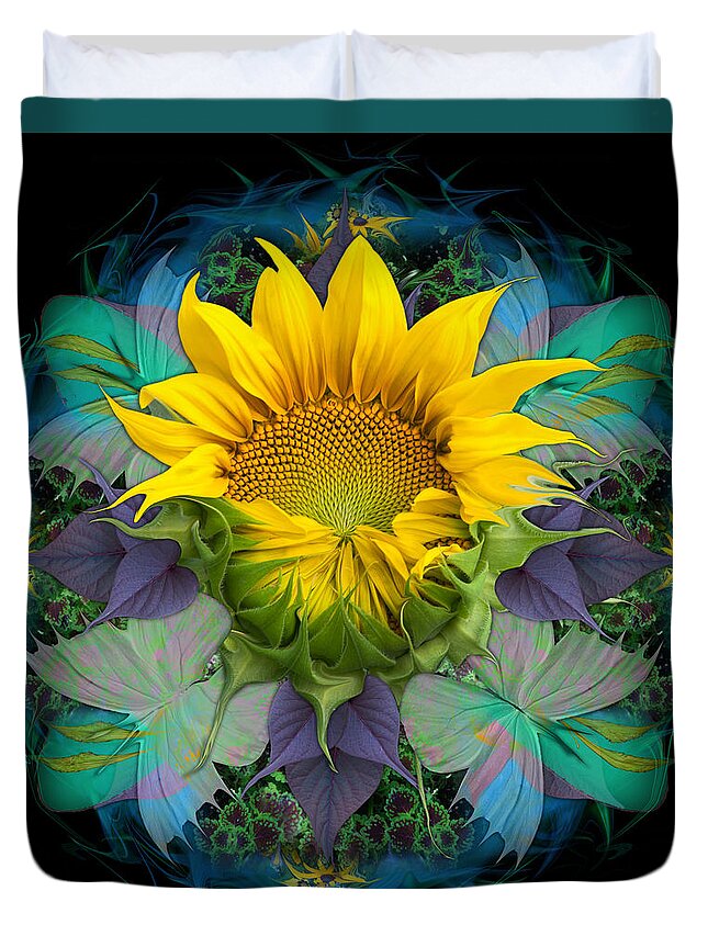 Sunflower Duvet Cover featuring the photograph Awakening by Bruce Frank