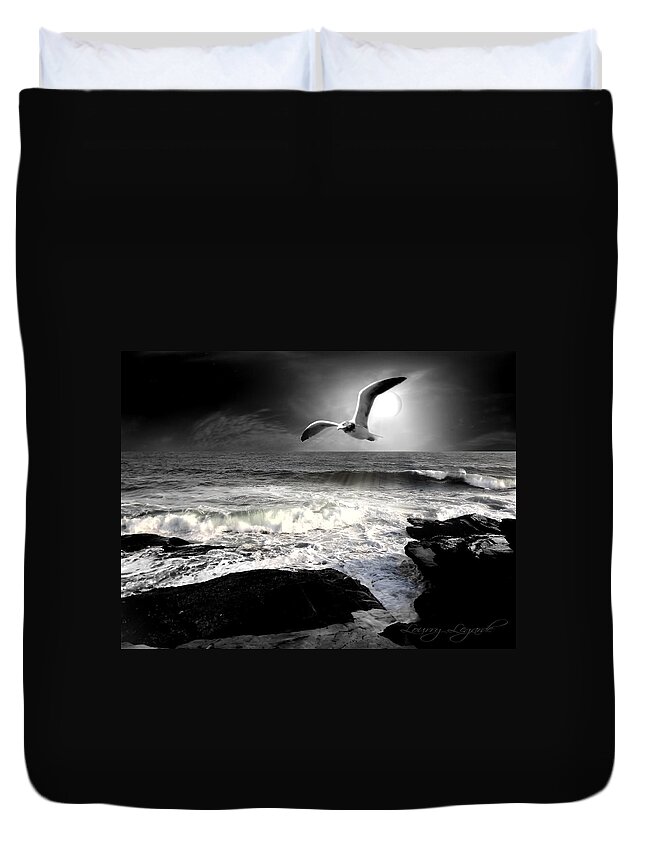 Seagulls Duvet Cover featuring the photograph Away by Lourry Legarde