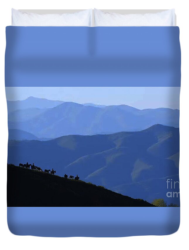 Birthday Duvet Cover featuring the painting Awesome North American Mountains Photography see on Posters Pillows Curtains Duvet Covers Phone Case by Navin Joshi