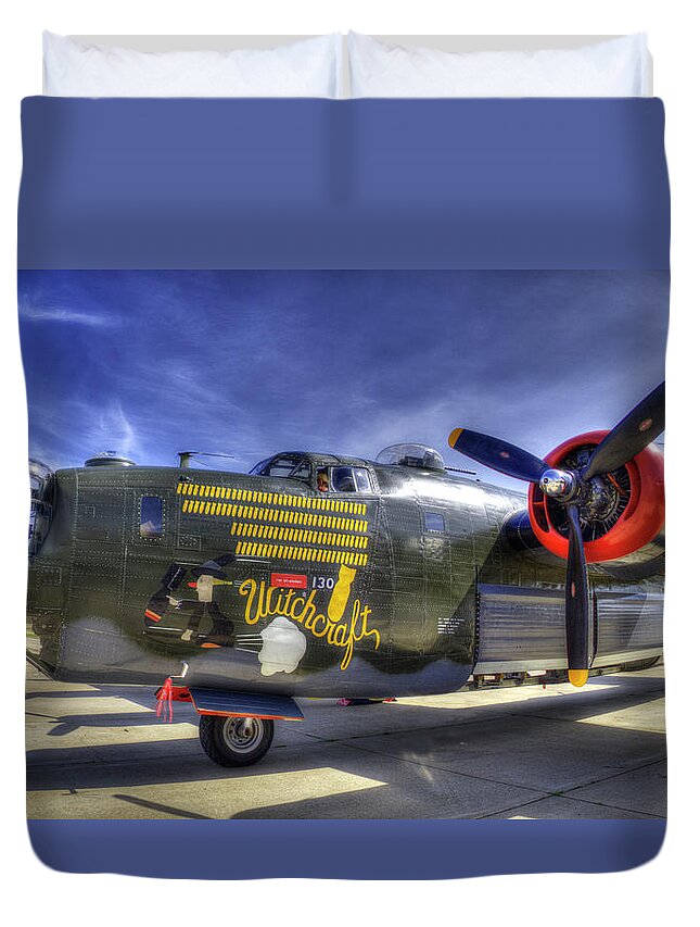 B-24 Bomber Duvet Cover featuring the photograph B-24 by Joe Palermo