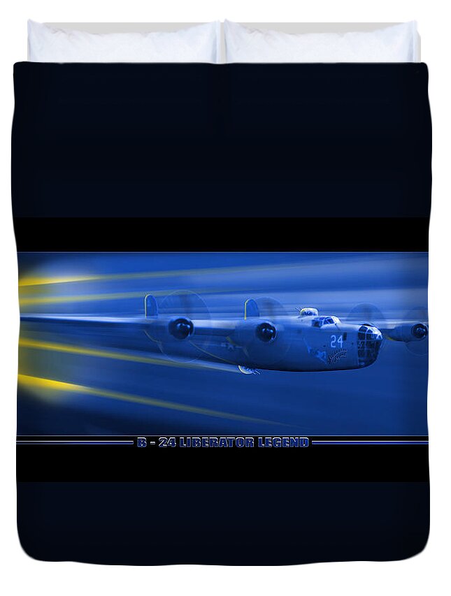 Warbirds Duvet Cover featuring the B-24 Liberator Legend by Mike McGlothlen