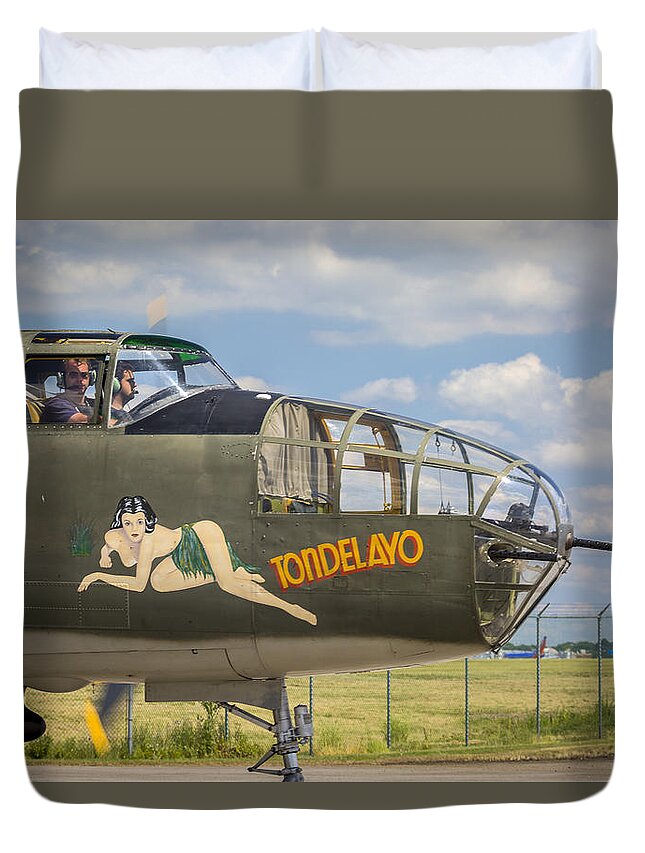 2 Duvet Cover featuring the photograph B-25 Tondelayo by Jack R Perry