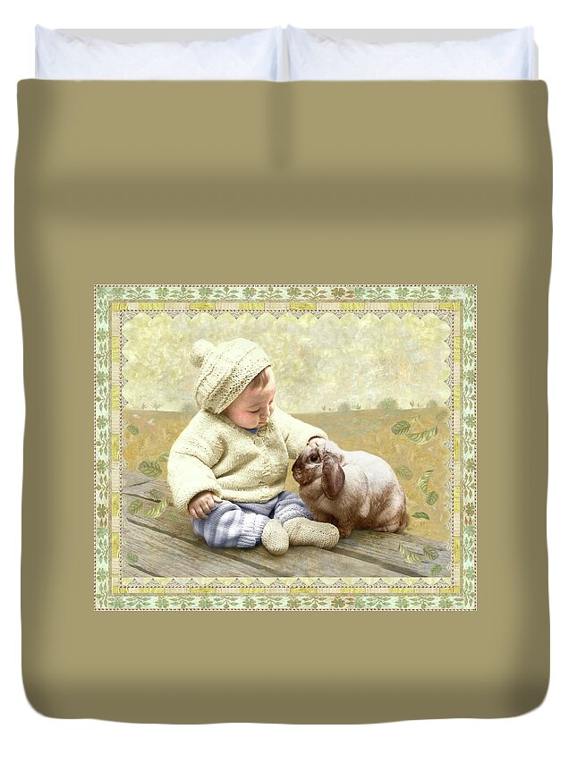  Duvet Cover featuring the photograph Baby Pats Bunny by Adele Aron Greenspun