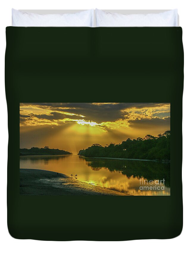 Sun Duvet Cover featuring the photograph Back Up Reflection by Tom Claud