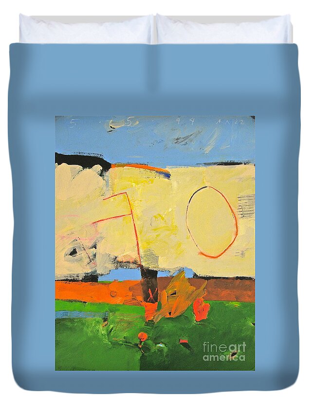 Abstract Paintings Duvet Cover featuring the painting Backyard-4-Garden-M- by Cliff Spohn